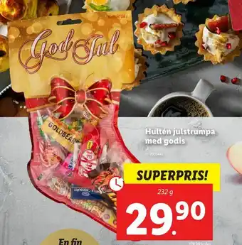 Lidl Hultén julstrumpa med godis erbjuda