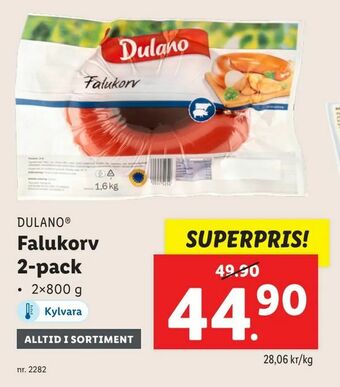 Lidl Falukorv 2-pack erbjuda