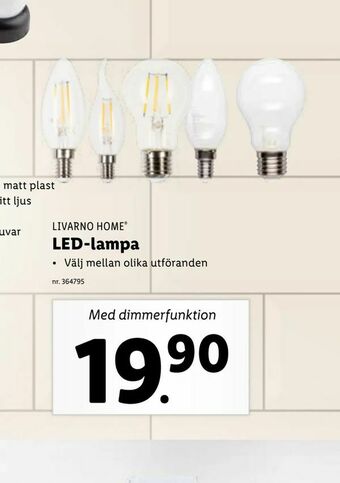 Lidl LED-lampa erbjuda