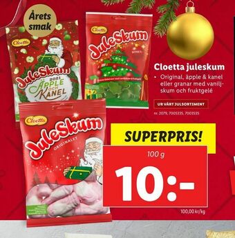 Lidl Cloetta juleskum erbjuda