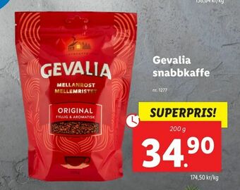 Lidl Gevalia snabbkaffe erbjuda