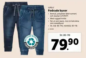 Lidl Fodrade byxor erbjuda