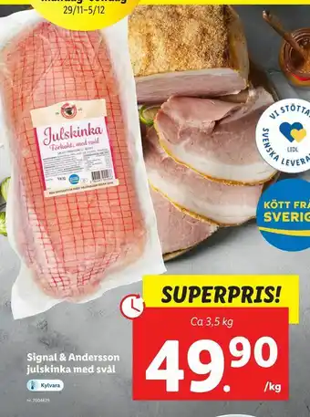 Lidl Signal & Andersson julskinka med svål erbjuda