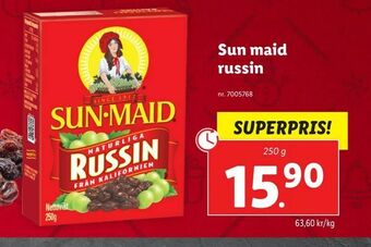 Lidl Sun maid russin erbjuda