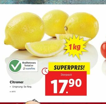 Lidl Citroner erbjuda