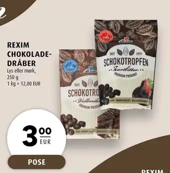 Scandinavian Park REXIM CHOKOLADE- DRÅBER erbjuda