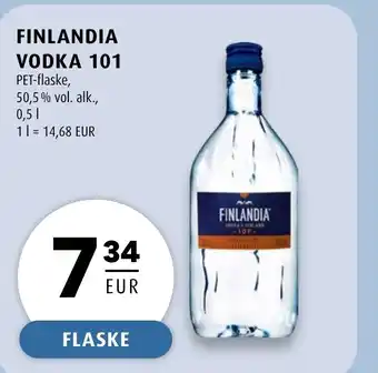 Scandinavian Park FINLANDIA VODKA 101 PET-flaske, 50,5% vol. alk., erbjuda