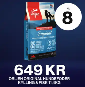 Spelbutiken Orijen original hundefoder kylling & fisk erbjuda