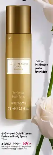 Oriflame Giordani gold essenza perfumed body spray erbjuda