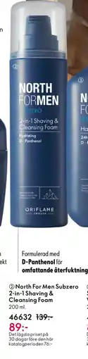Oriflame North for men subzero 2-in-1 shaving & cleansing foam erbjuda
