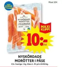 ICA Maxi Nyskördade morötter i påse erbjuda