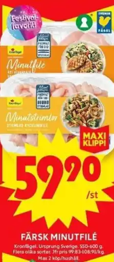 ICA Maxi Färsk minutfilé erbjuda