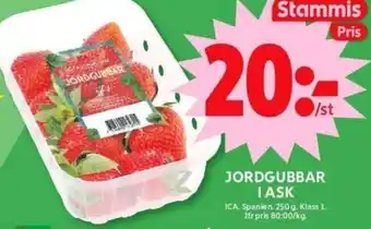 ICA Maxi Jordgubbar i ask erbjuda