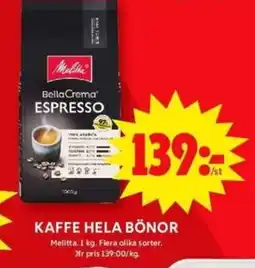 ICA Maxi Kaffe hela bönor erbjuda