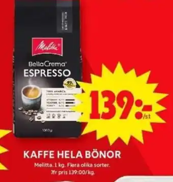 ICA Maxi Kaffe hela bönor erbjuda