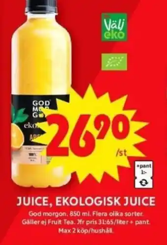 ICA Maxi Juice, ekologisk juice erbjuda