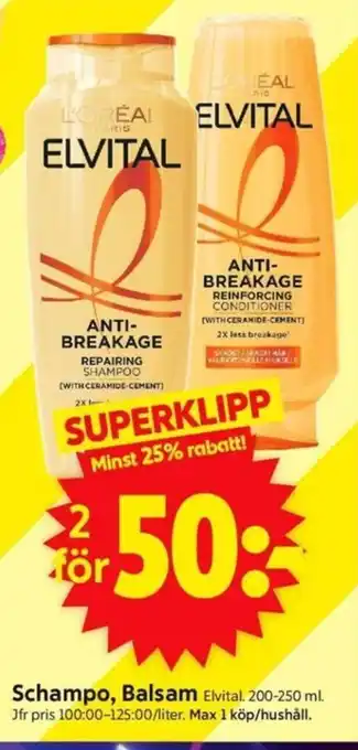 ICA Supermarket Schampo, balsam erbjuda