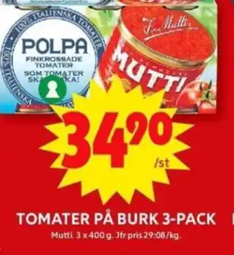 ICA Maxi Tomater på burk 3-pack erbjuda