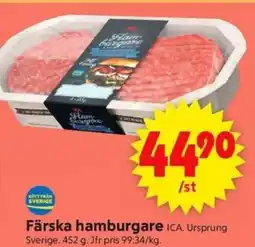 ICA Supermarket Färska hamburgare erbjuda