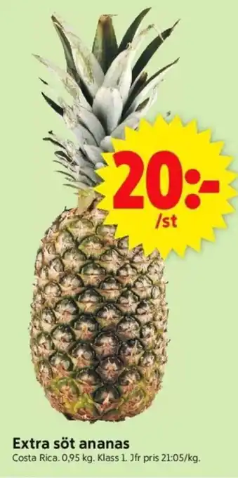 ICA Supermarket Extra söt ananas erbjuda