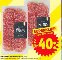 ICA Supermarket Italienska delikatesser erbjuda