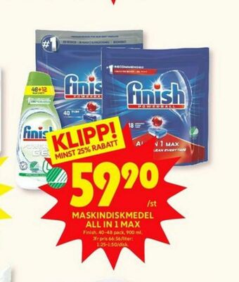 ICA Kvantum Finish Maskindiskmedel erbjuda