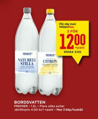 Willys Citron Mineralvatten erbjuda
