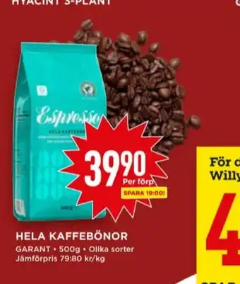 Willys Espresso Kaffebönor erbjuda