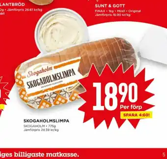 Willys Skogaholmslimpa Limpa erbjuda