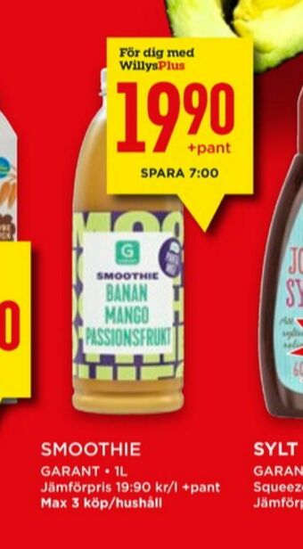 Willys Garant Smoothie erbjuda