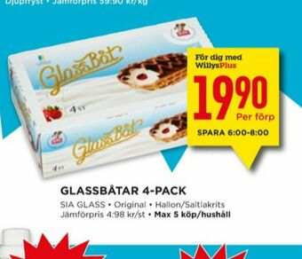 Willys Sia Glassbåtar erbjuda