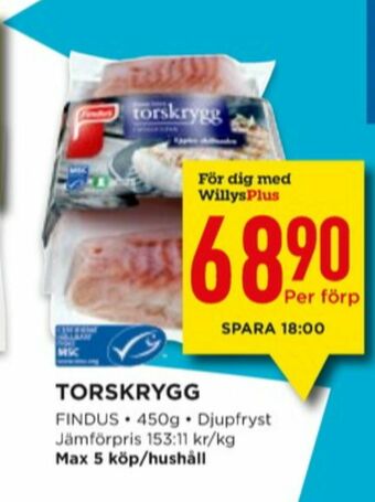 Willys Findus Torskfilé erbjuda