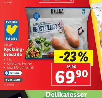 Lidl GYLLDA Kyckling- bröstfilé erbjuda