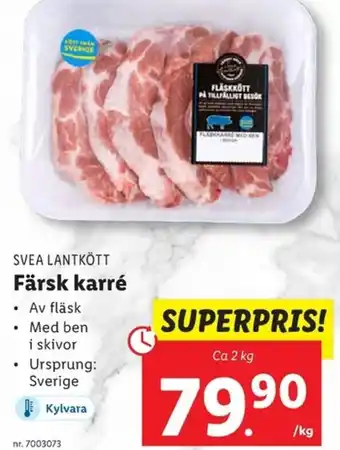 Lidl SVEA LANTKÖTT Färsk karré erbjuda