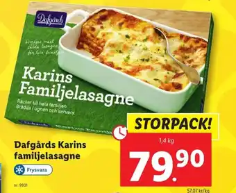 Lidl Dafgårds Karins familjelasagne erbjuda