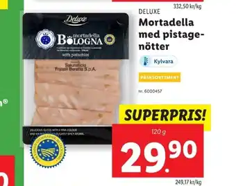 Lidl DELUXE mortadella med pistage notter erbjuda