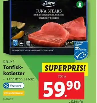 Lidl DELUXE Tonfisk- kotletter erbjuda