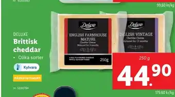 Lidl DELUXE Brittisk cheddar erbjuda