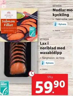 Lidl VITASIA Lax i noriblad med wasabidipp erbjuda