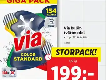 Lidl Via kulör- tvättmedel erbjuda