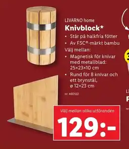 Lidl LIVARNO home Knivblock* erbjuda