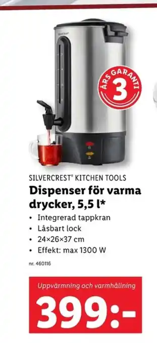 Lidl SILVERCREST KITCHEN TOOLS Dispenser för varma drycker, 5,5 [* erbjuda