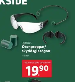 Lidl PARKSIDE Öronproppar/ skyddsglasögon erbjuda