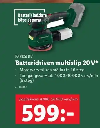 Lidl PARKSIDE Batteridriven multislip 20 V* erbjuda