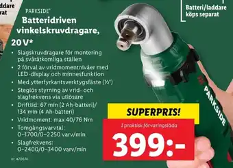 Lidl Batteridriven vinkelskruvdragare, erbjuda