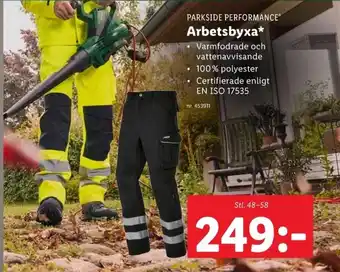 Lidl PARKSIDE PERFORMANCE® Arbetsbyxa* erbjuda