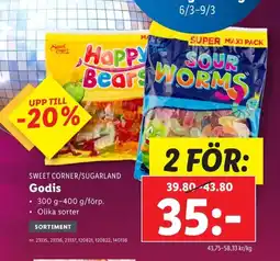 Lidl SWEET CORNER/SUGARLAND Godis erbjuda