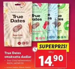 Lidl True Dates smaksatta dadlar erbjuda