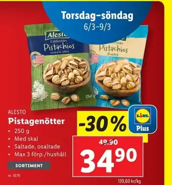 Lidl ALESTO Pistagenötter erbjuda