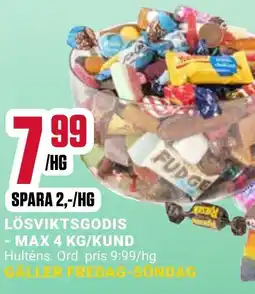 ÖoB Lösviktsgodis -max 4 kg/kund erbjuda